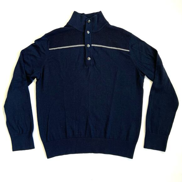 Banana Republic merino extra fine wool blend Henley sweater men’s - Picture 2 of 6